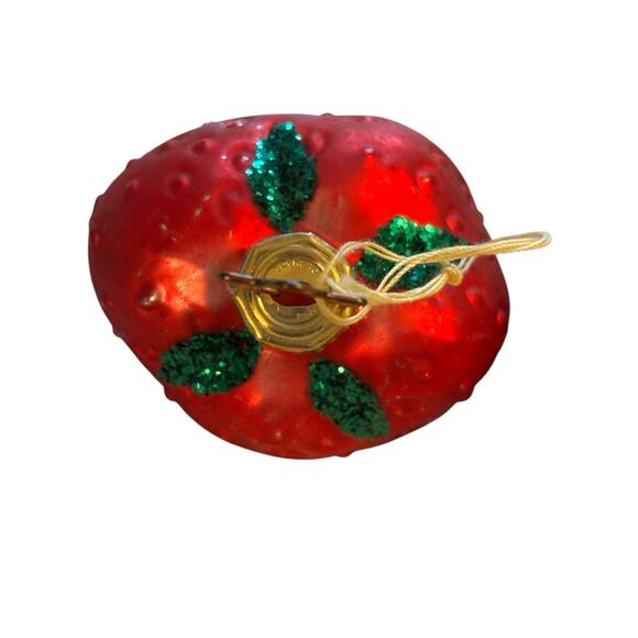 5 Vegetable Fruit Christmas Ornament Inge Mercury Glass Apple Pear Pea Pickle - Picture 3 of 6